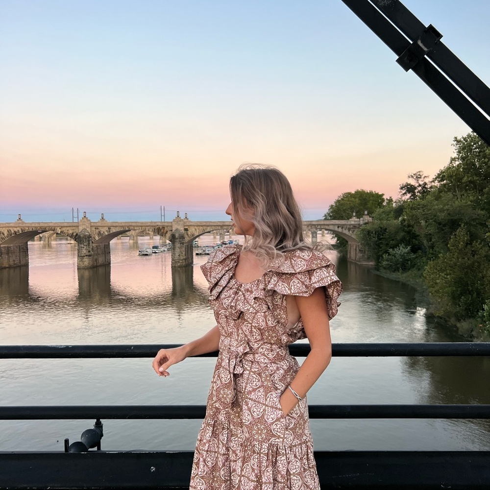 Brown Paisley Ruffle Dress - Picture 3 of 4
